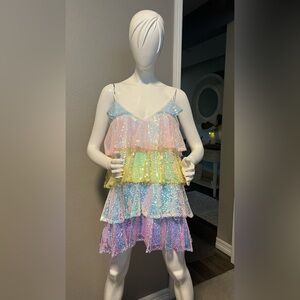 Buddy Love Sequin Dress with Pink and Blue Accents size M